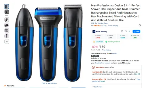 Image of Men Professionals Design 3 In 1 Perfect Shaver