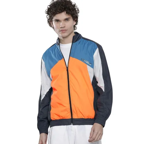 Image of The Indian Garage Co Men Regular Fit Colorblocked Wind Cheater