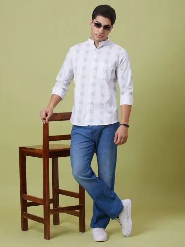 Image of Men Relaxed Collar Casual Shirt