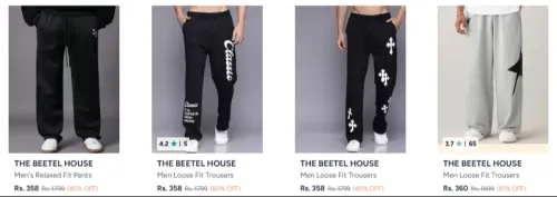Image of Men relaxed fit trousers up to 80% Discount