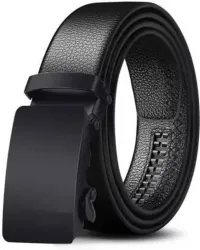 Mens Black Artificial Leather Texas Leatherite Belt
