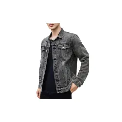 Mens Black Washed Denim Jacket