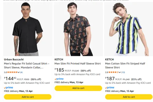 Image of Men's Branded Shirts Starting at ₹144