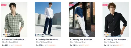 Image of Men's Branded Shirts Starting at ₹276