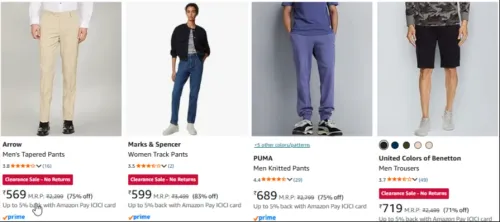 Image of MEN'S BRANDED TROUSERS UP TO 75% DISCOUNT 
