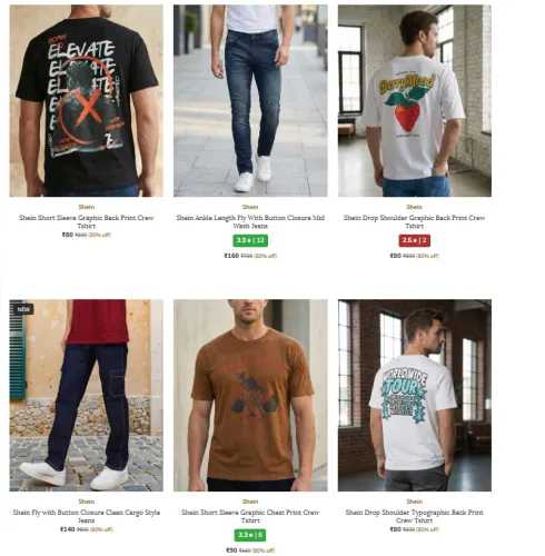 Image of Men's Clothing Starting at ₹80