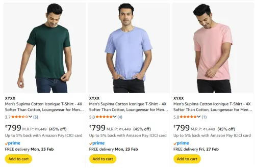 Image of Men's cotton tshirt at 45% discount 