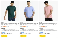 Mens cotton tshirt at 45% discount
