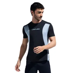 Mens Cut and Sew Breathable T-Shirt with Hologram Chest Print