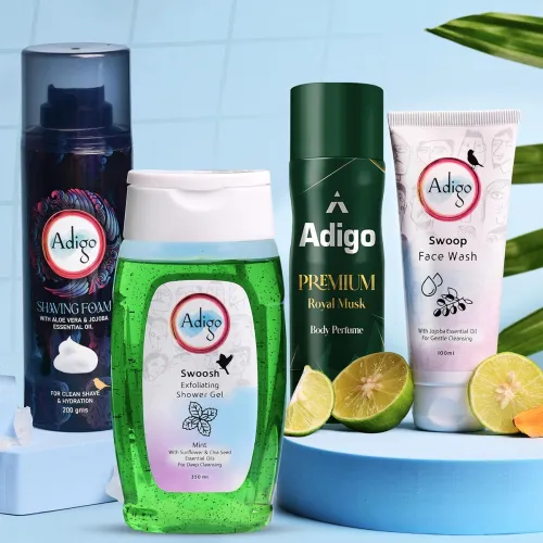 Image of Men’s Daily Care Grooming Kit with Face Wash, Exfoliating Shower Gel, 