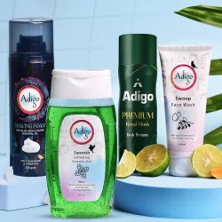 Men’s Daily Care Kit | Men’s Grooming Kit with Face Wash, Exfoliating Shower Gel, Shaving Foam & Long-Lasting Body Perfume | Complete Skincare & Fragrance Gift Set