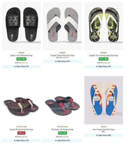 Image of Men's Flip Flops Starting at ₹75