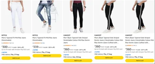Image of Men's Jeans Start @ ₹300 