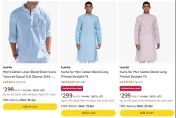 Mens kurta at Starting @ ₹299