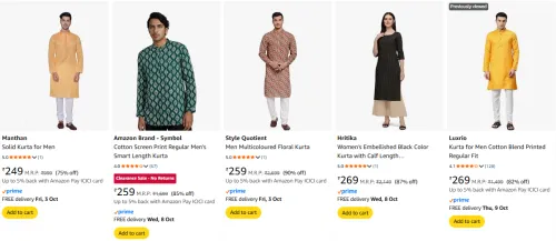 Image of Men's kurta starting @ ₹249