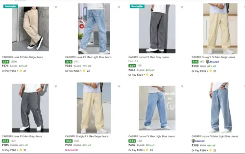 Image of Men's loose fit jeans starting at ₹374