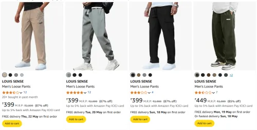 Image of Men's Loose Pants At Starting @ ₹399 