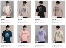 BULLMER Mens Oversized T-shirt under @ ₹399