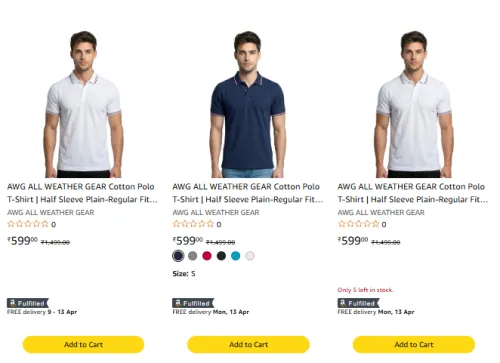 Image of Men's Polo T-shirt's @599