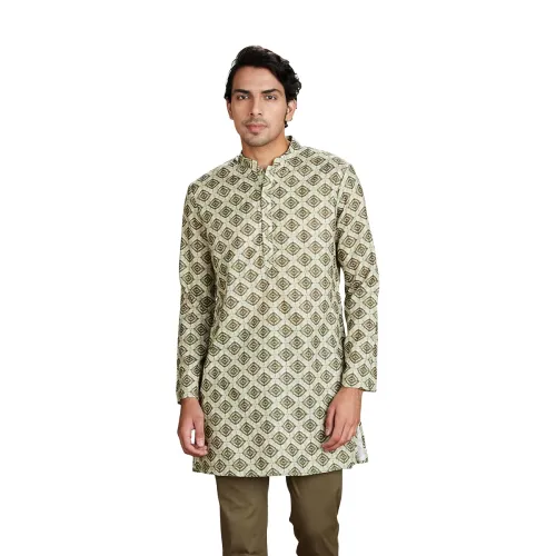 Image of Amazon Brand - Symbol Men's Polyester Festive Printed Long Kurta