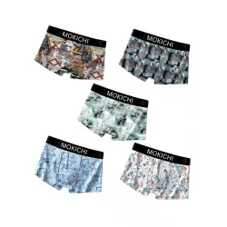 Men's Printed Boxer Briefs for Comfortable Everyday Wear | Stretchable Trunks with Soft Waistband | Stylish Printed Innerwear for Men | Pack of 5
