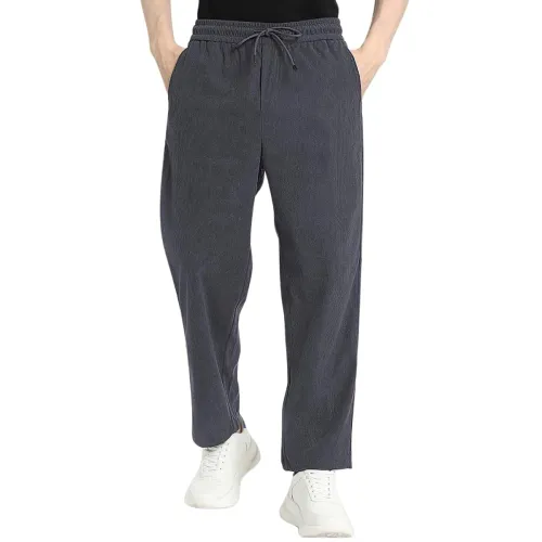 Image of Men's Self Design Corduroy Track Pant