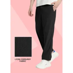 Mens Self Design Corduroy Track Pants