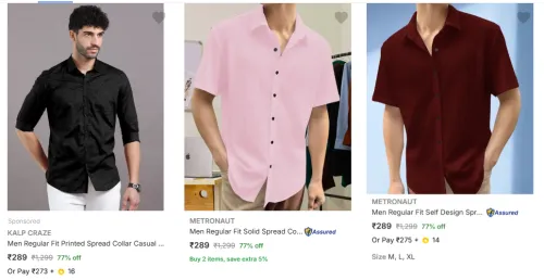 Image of Men's Shirts Upto 77% Discount