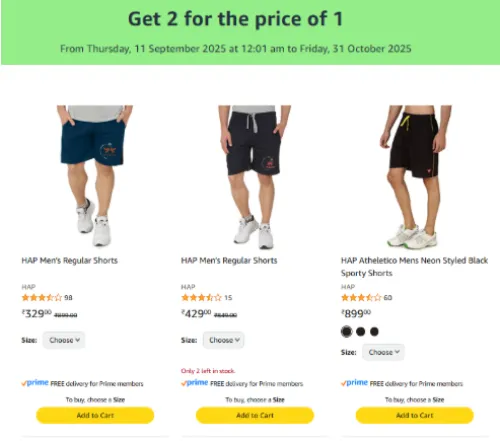 Image of Men's Shorts Buy 1 Get 1 Free