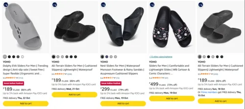 Image of Men's Sliders Starting @ ₹189