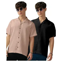 Mens Striped Half Sleeve Polycotton Shirt