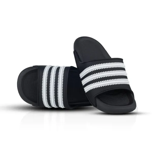 Image of Men's Striped Shower Slides Comfort Slip-On Pool Sandals