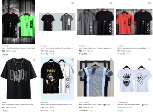 Image of Men' s T-shirt starting @ ₹96