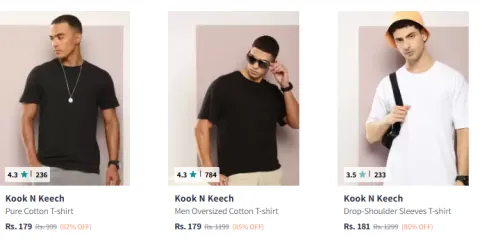 Image of Men's T-Shirt up to 85% Discount