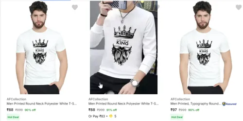 Image of Men's T Shirts at Starting @ ₹88