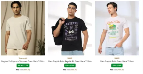 Image of Men's T-shirts Starting at ₹81