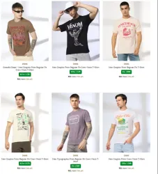 Mens T-shirts Starting at ₹81