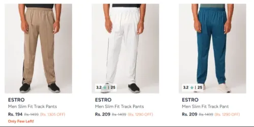 Image of Men's Trackpants Starting at ₹194