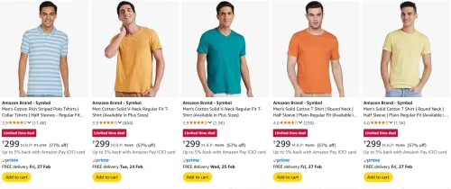 Image of Men's tshirt upto 77% discount 