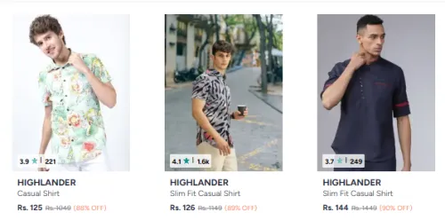 Image of Men Shirt Starting @ ₹125