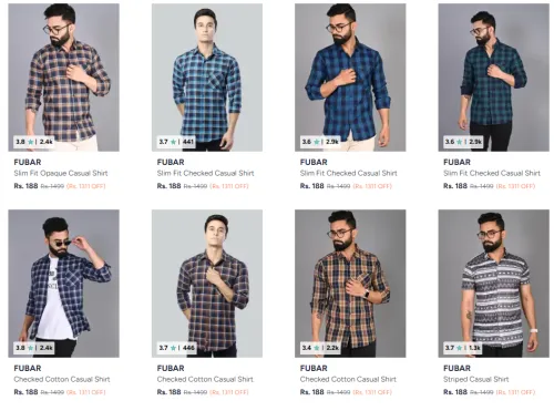 Image of Men Shirt Starting @ ₹188