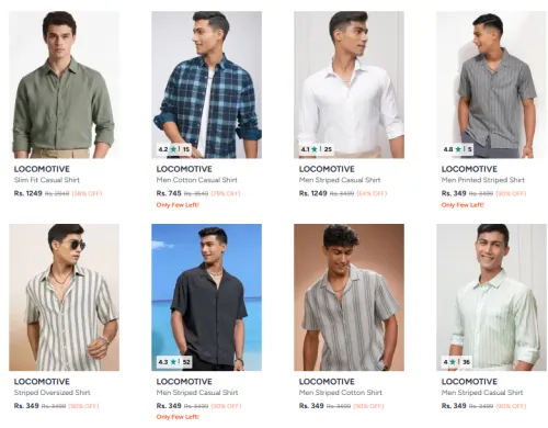 Image of Men Shirt Starting @ ₹349