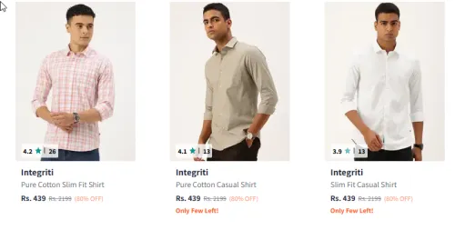 Image of Men Shirt Starting @ ₹439