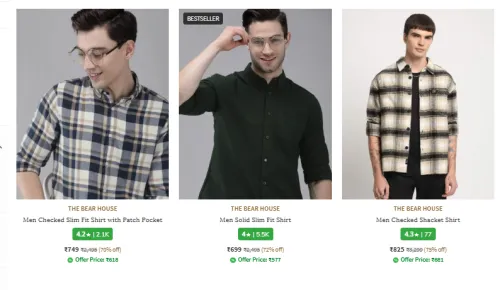 Image of Men Shirt up to 80% Discount