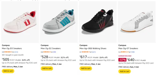 Image of Men Shoes Minimum 60% Discount