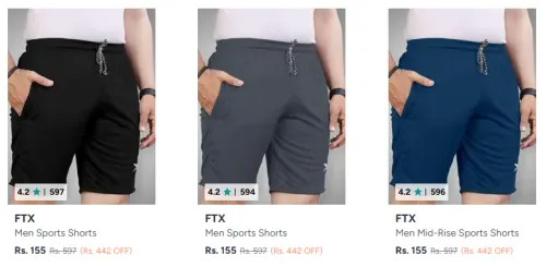 Image of Men Shorts Starting @ ₹155