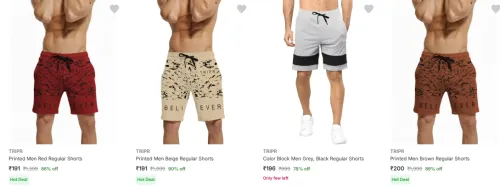 Image of Men Shorts Starting @ ₹191