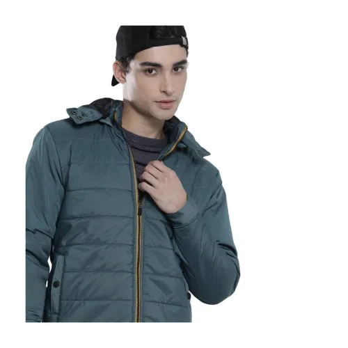 Image of The Indian Garage Co Men Slim Fit Solid Puffer Jackets