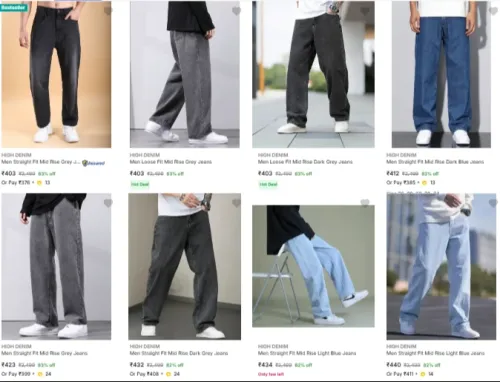 Image of Men straight fit jeans at starting ₹ 403