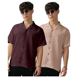 Mens Striped Half Sleeve Polycotton Shirt